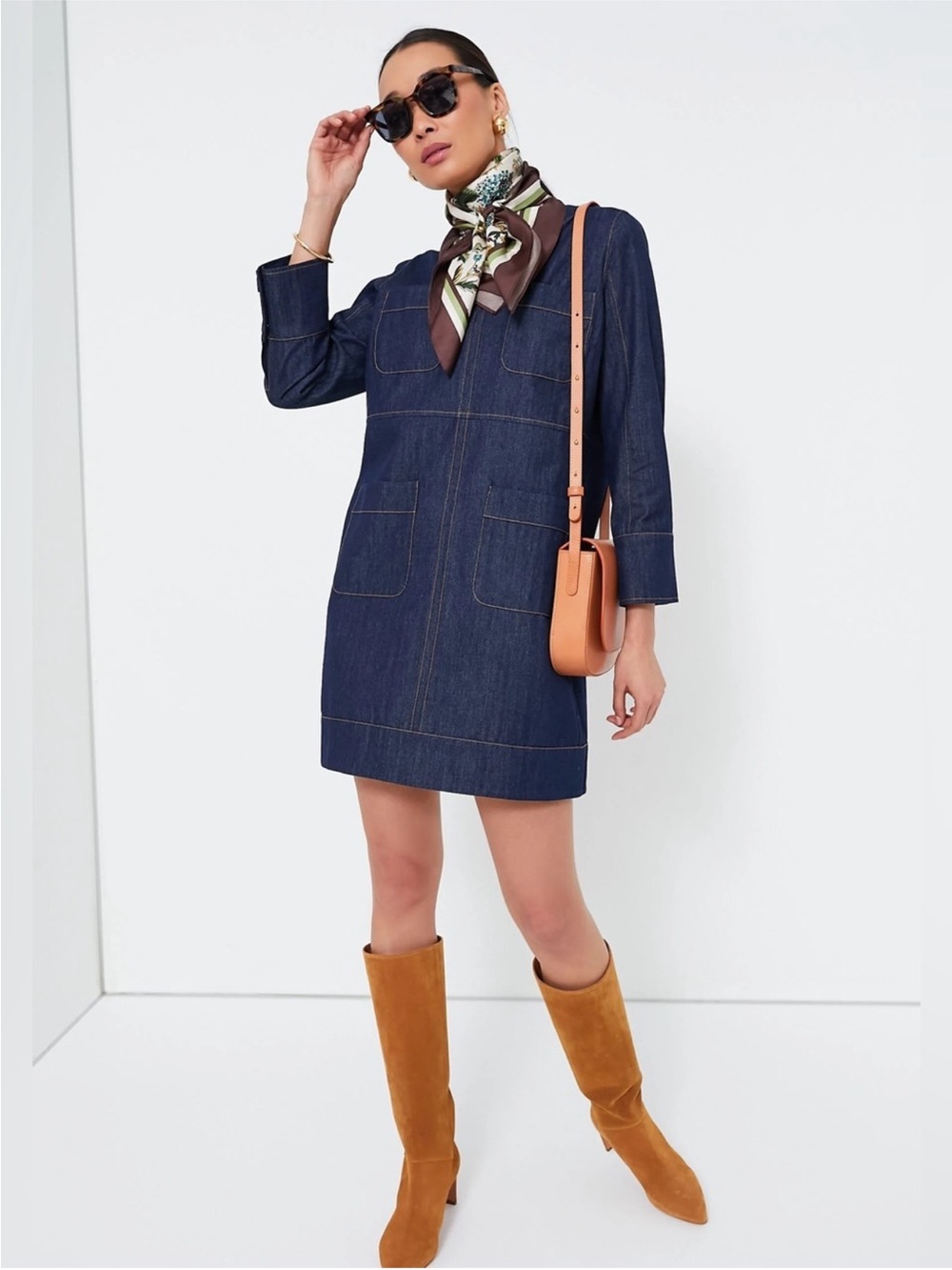 Tuckernuck Tallulah Denim Mini Dress Dark Wash XL